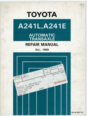 a442f transmission repair manual