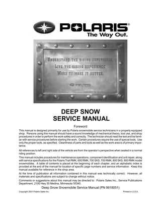 polaris snowmobile repair manual