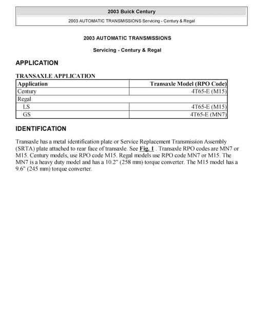 2003 buick regal repair manual