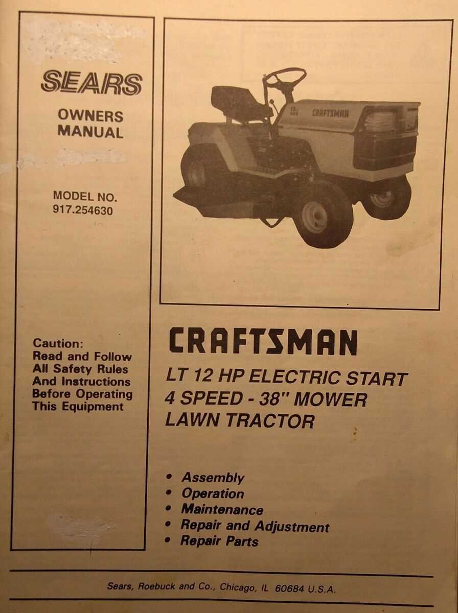 craftsman lawn mower manuals repair