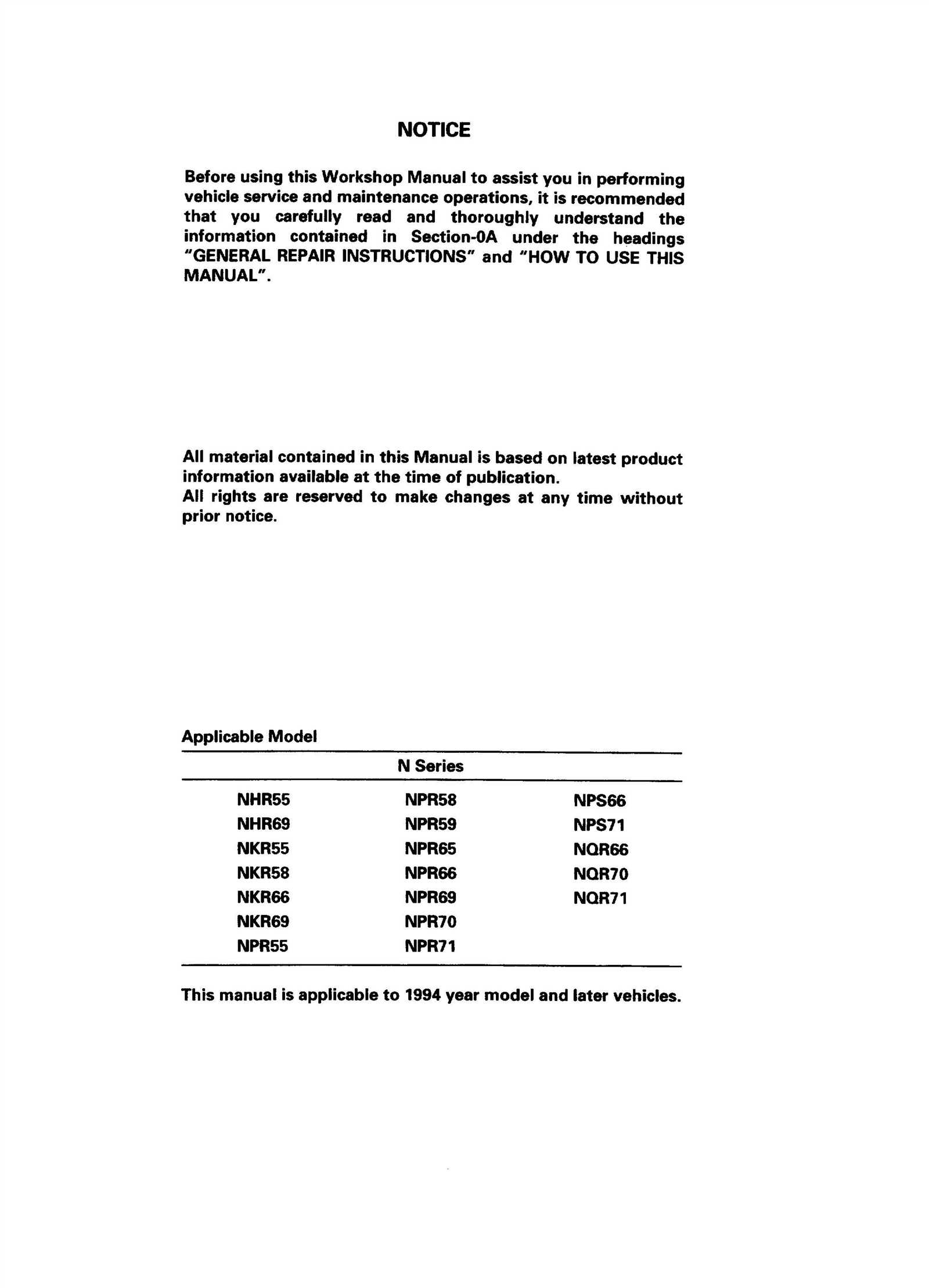 2006 isuzu npr repair manual