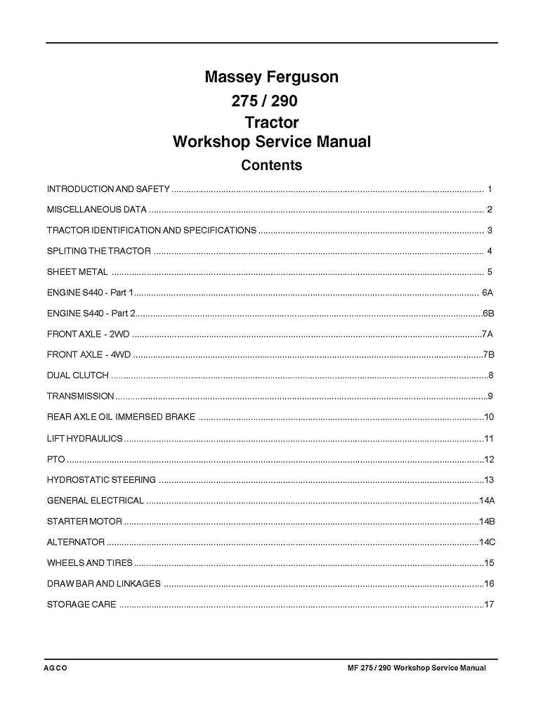 massey ferguson 275 repair manual