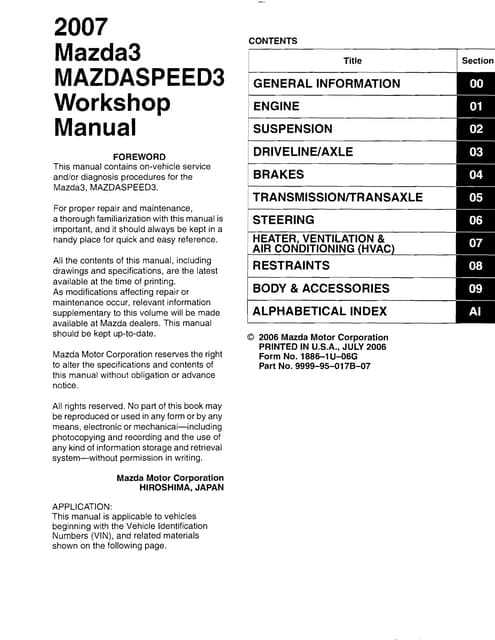 mazda fe engine repair manual