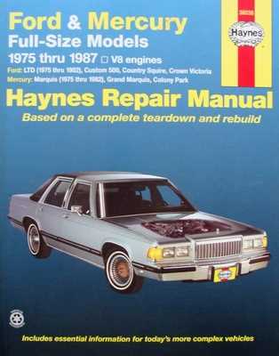 mercury grand marquis repair manual