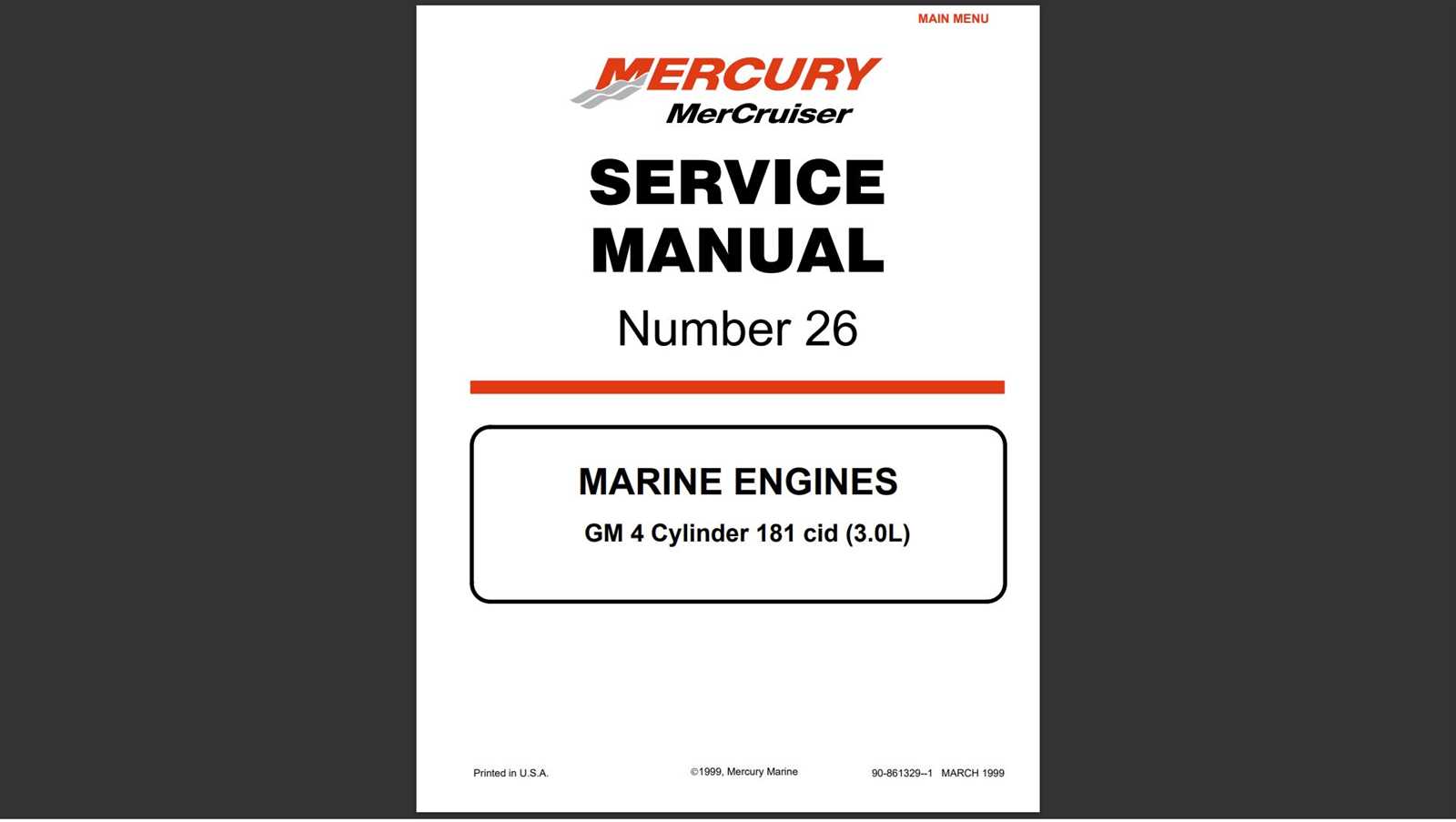 mercury inboard 3.0 litre repair manual