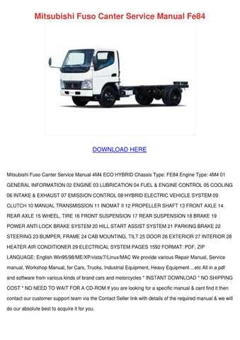 mitsubishi canter repair manual