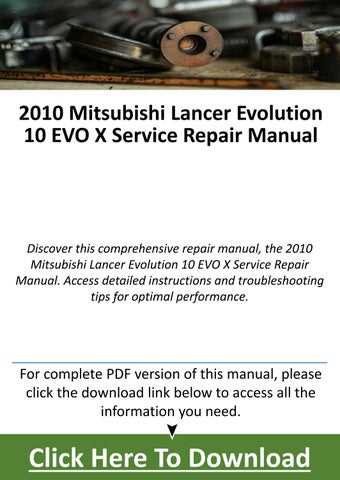 mitsubishi endeavor repair manual