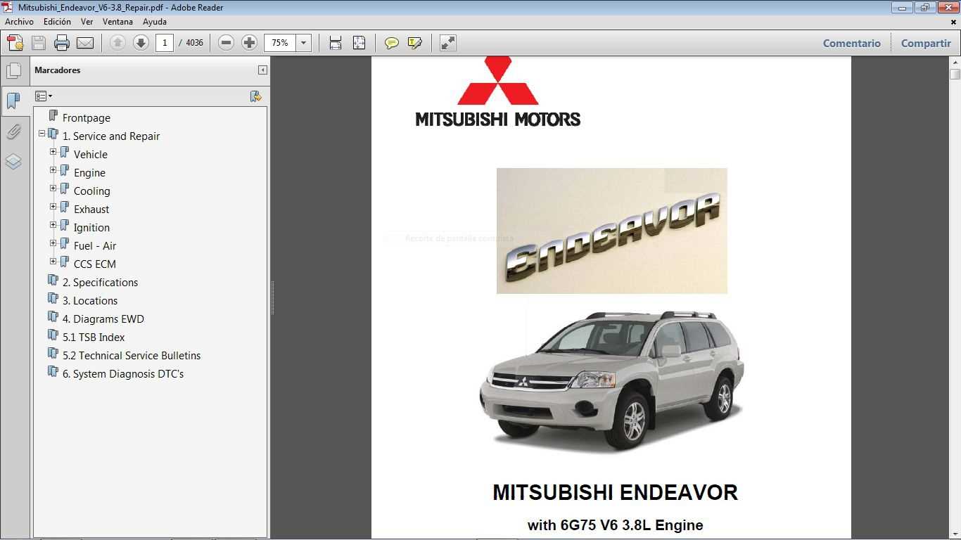 mitsubishi endeavor repair manual