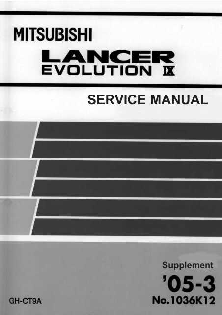 mitsubishi lancer evolution repair manual