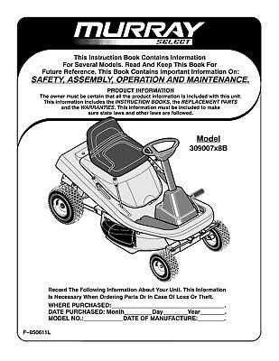 murray riding mower repair manual