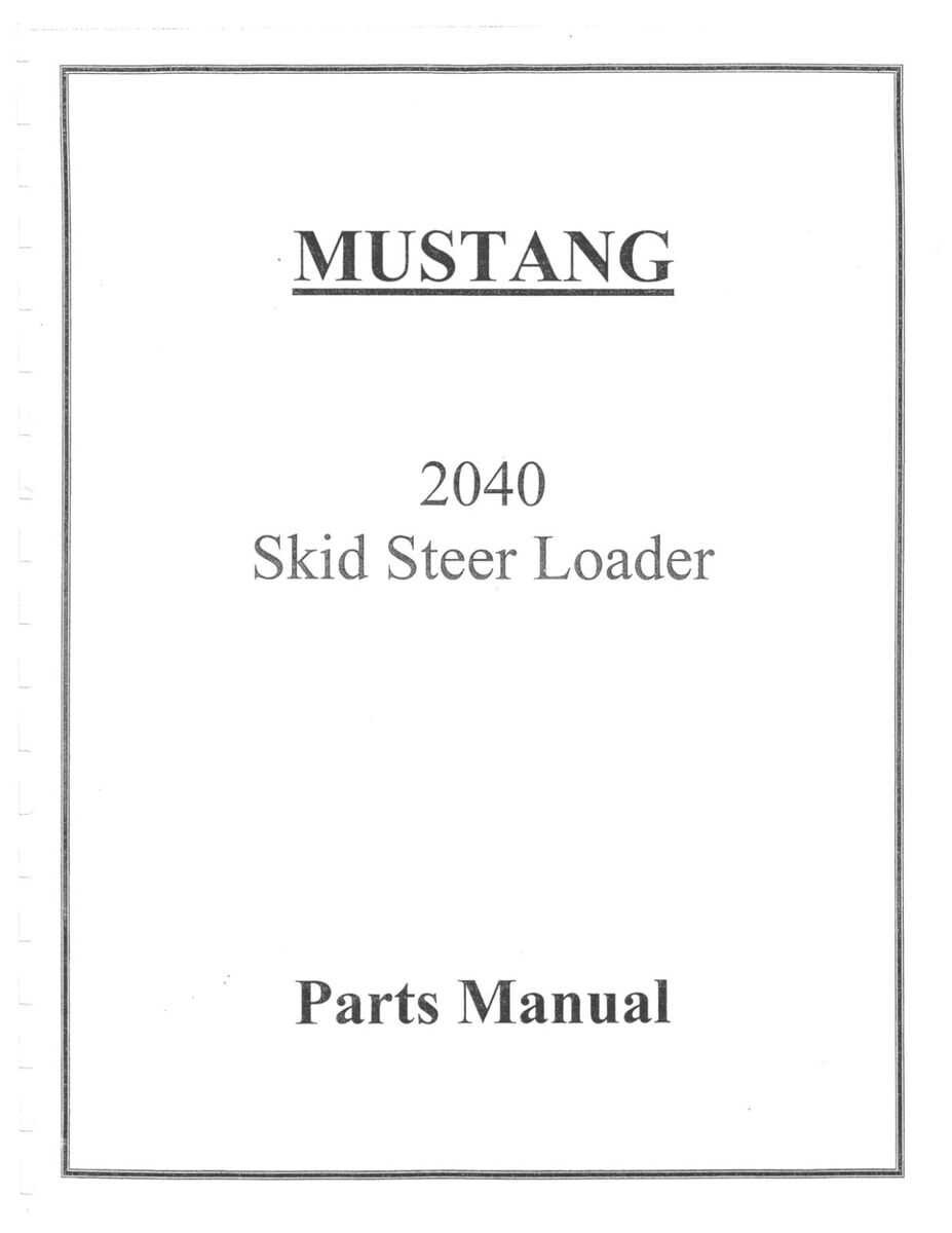 mustang skid steer repair manual