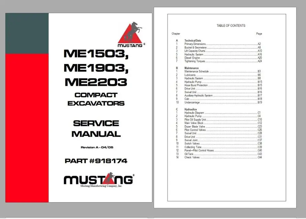 mustang skid steer repair manual