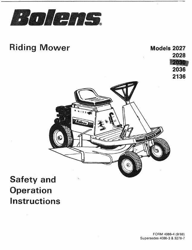 bolens riding lawn mower repair manual