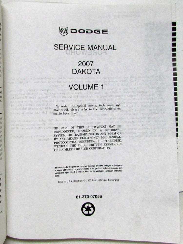 2007 dodge dakota repair manual