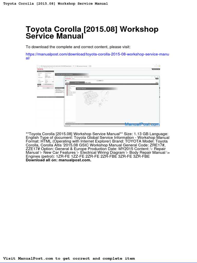 2015 toyota corolla repair manual