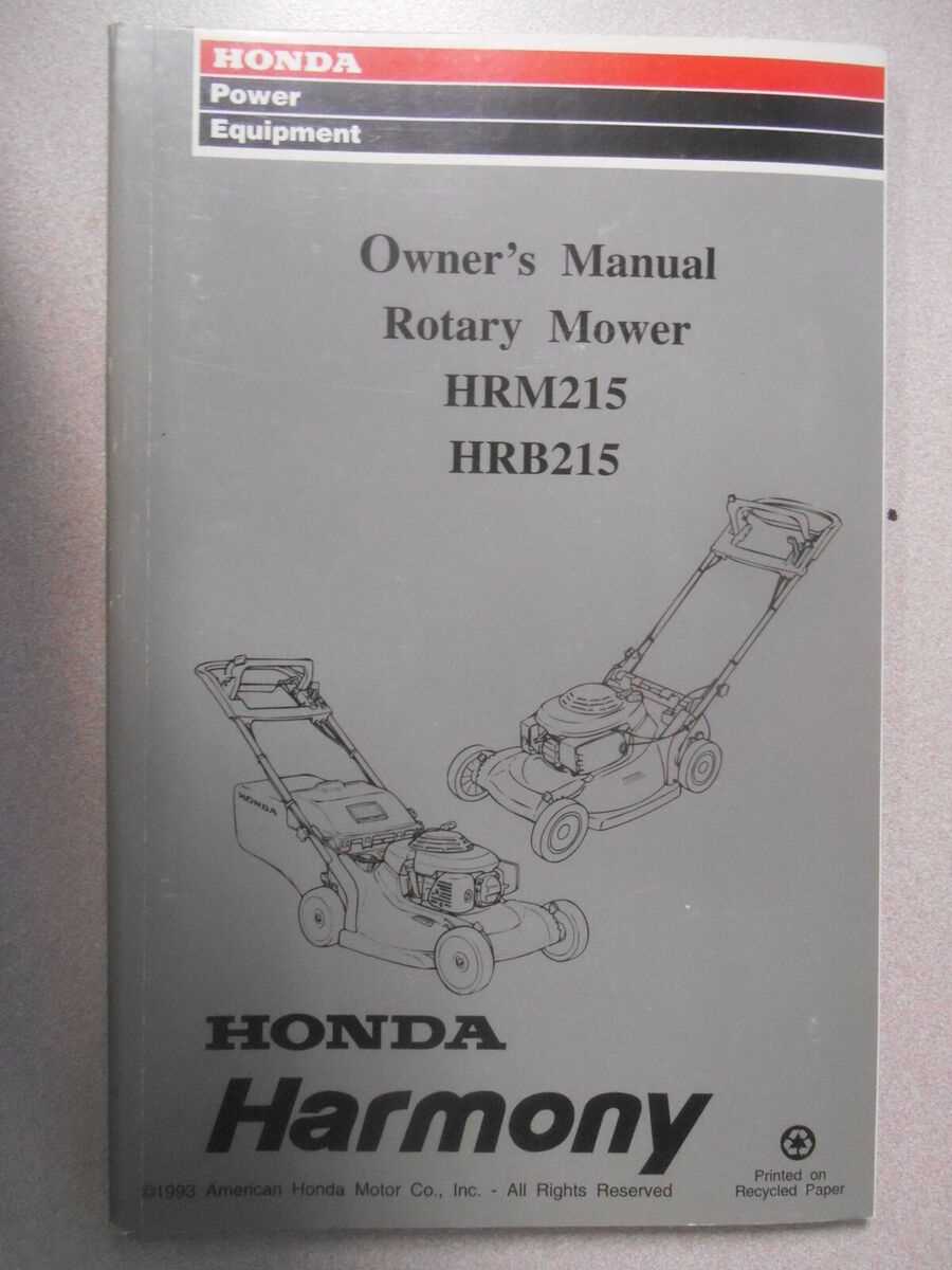 honda harmony 1011 repair manual