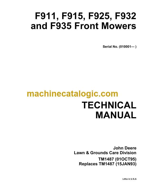 john deere f935 repair manual