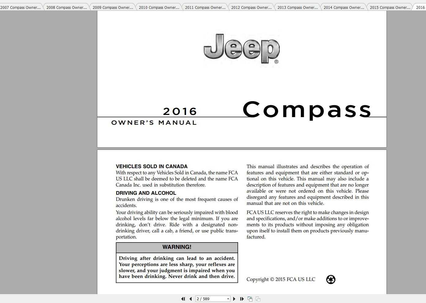 2014 jeep compass repair manual