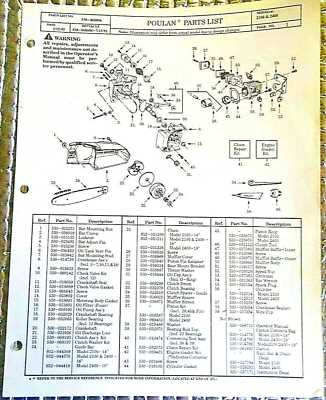 poulan 2150 repair manual