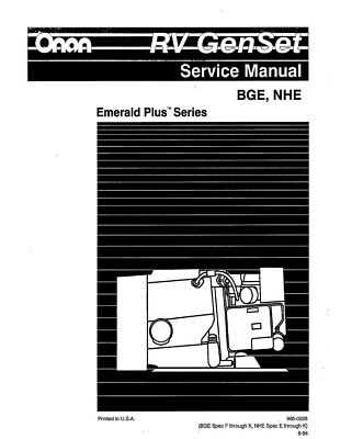 onan rv generator repair manual