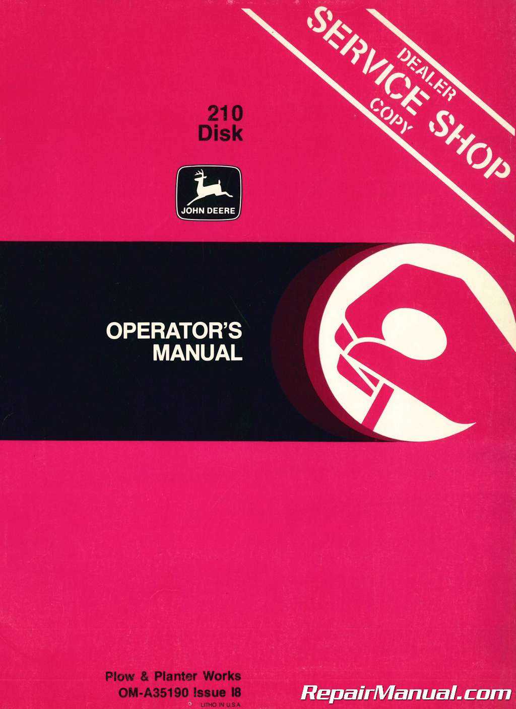 john deere 210c repair manual