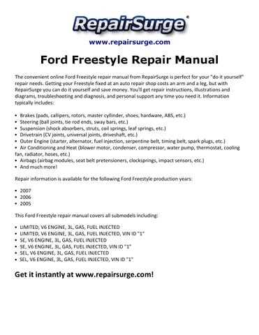 2007 ford freestyle repair manual