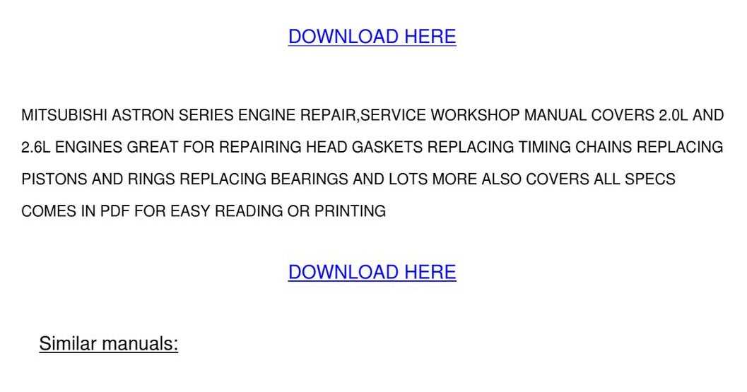 mitsubishi 4g54 repair manual