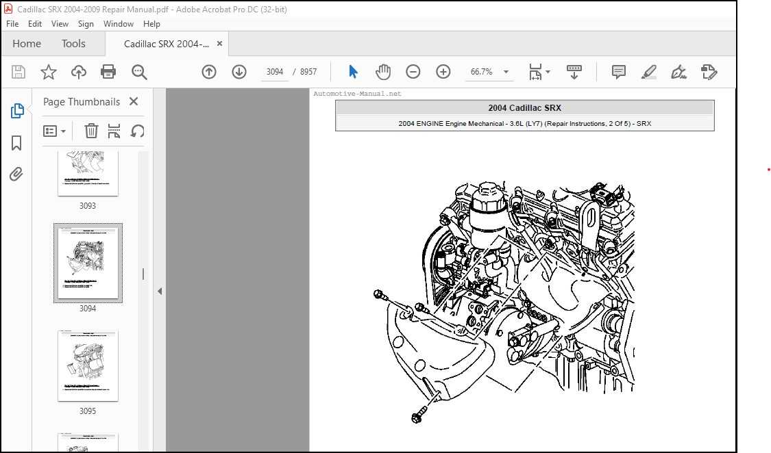 2005 cadillac srx repair manual