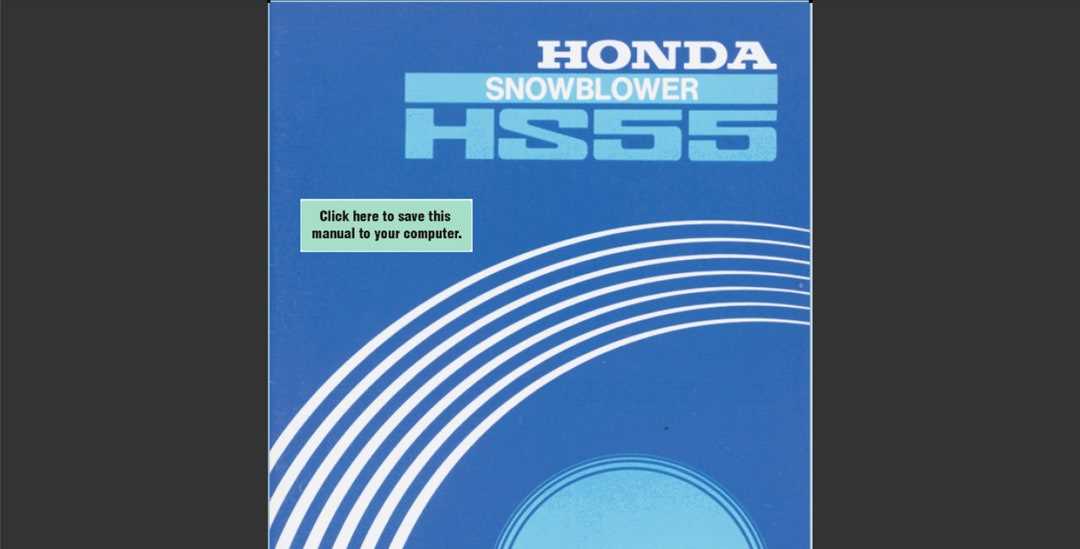 honda hs55 snowblower repair manual