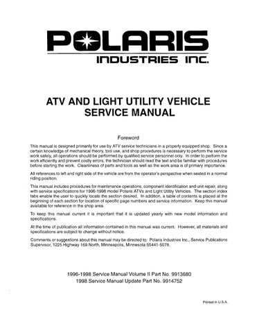 polaris atv repair manuals