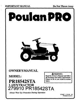 poulan pro pp4218a repair manual