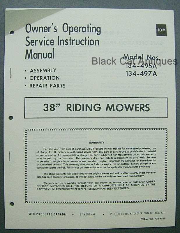 mtd riding mower repair manual