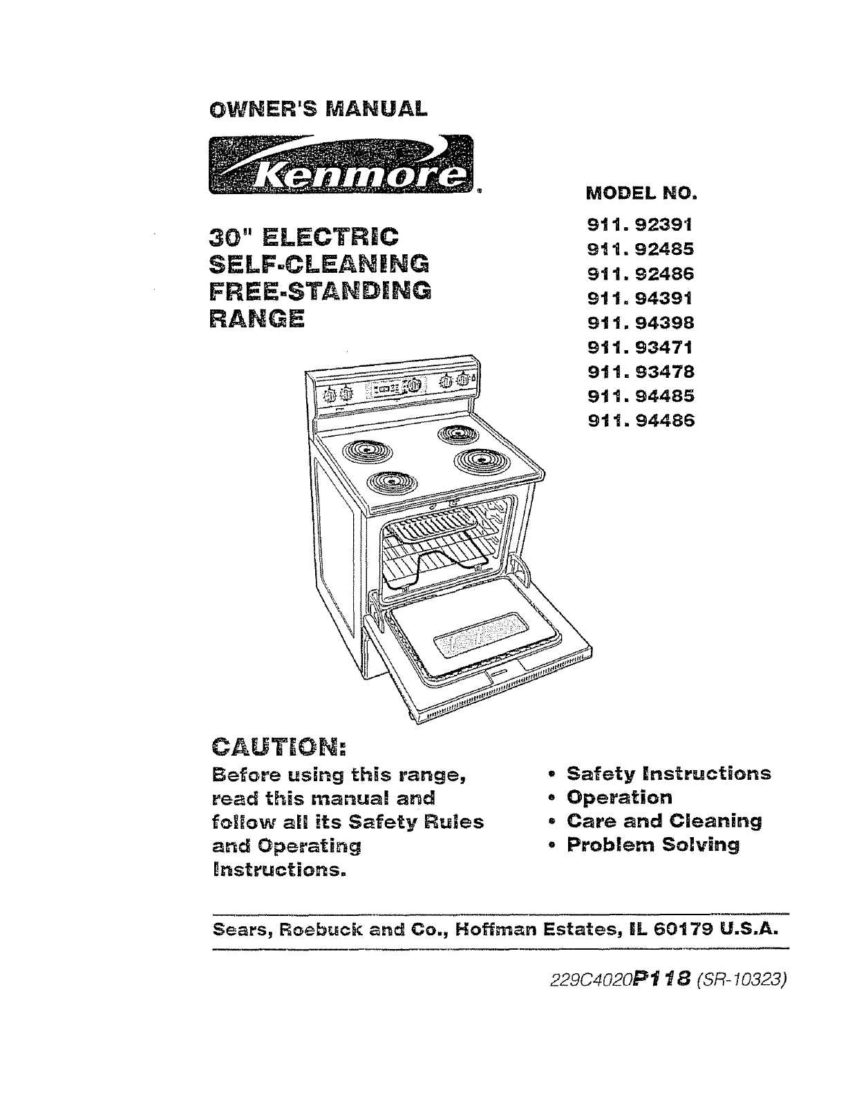 kenmore 110 repair manual