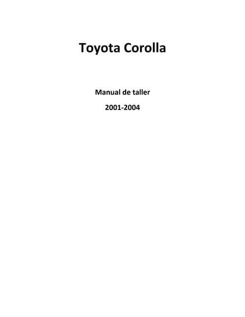 corolla 2001 repair manual