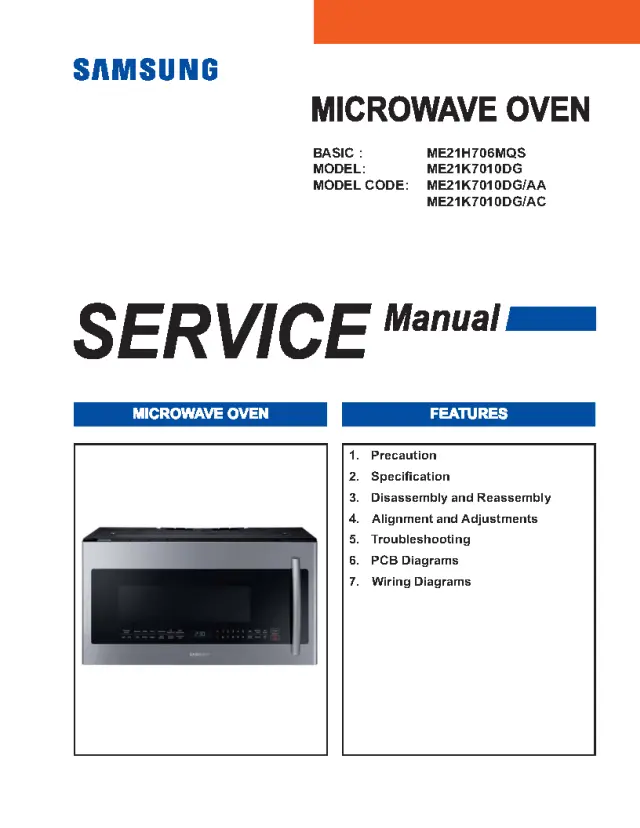 repair manual for samsung microwave