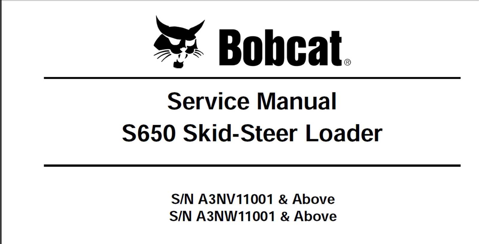 bobcat s650 repair manual