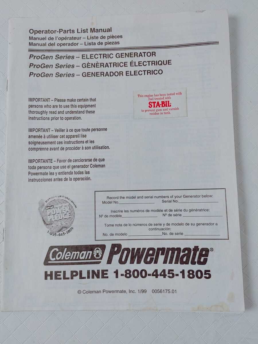 coleman powermate 5000 generator repair manual