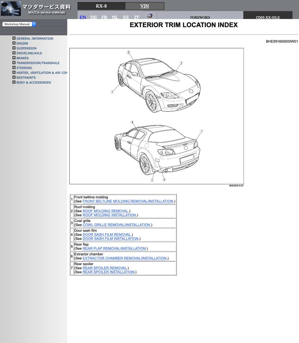 mazda rx 8 repair manual