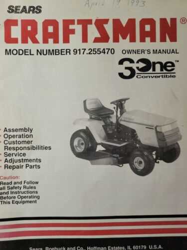 sears craftsman lawn tractor repair manual