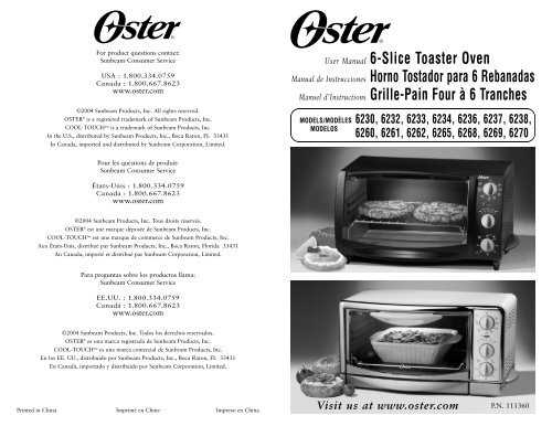 oster toaster repair manual