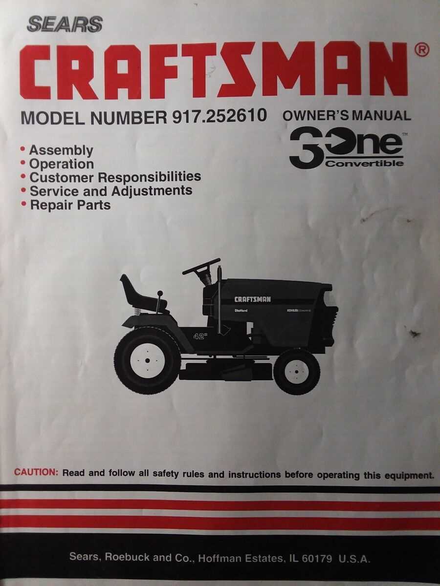 sears craftsman lawn tractor repair manual