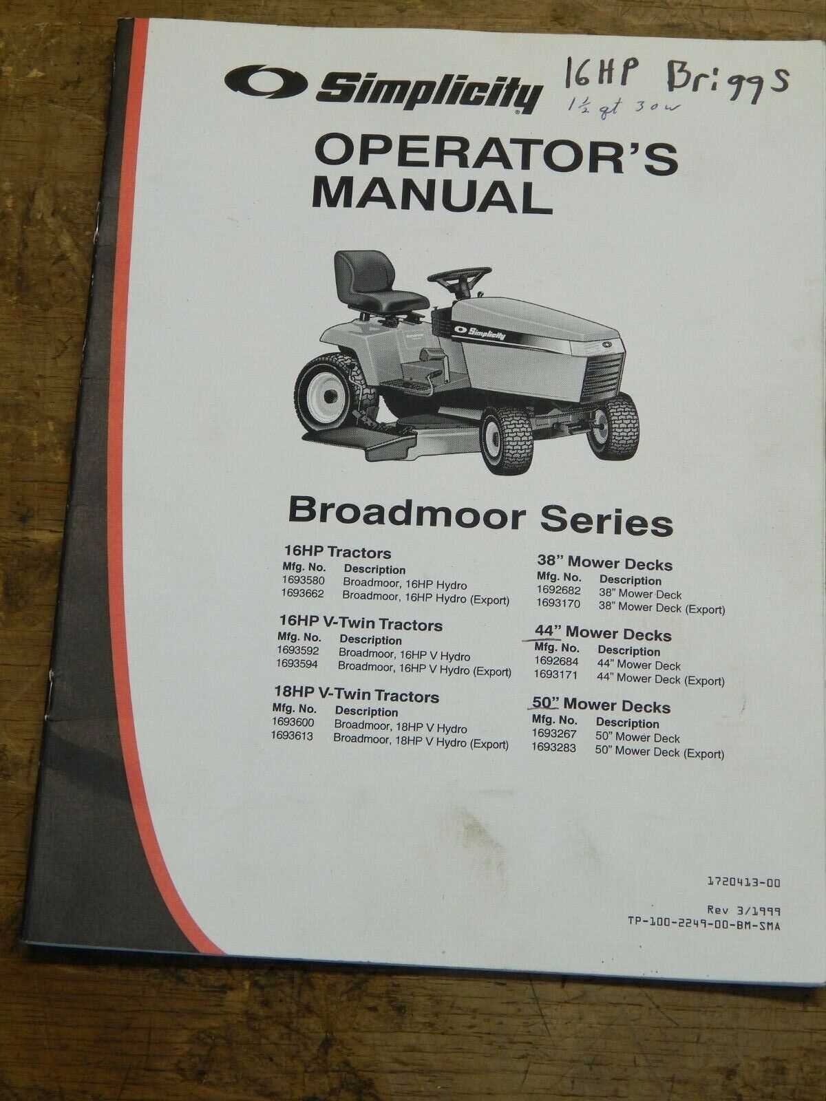 simplicity mower repair manual