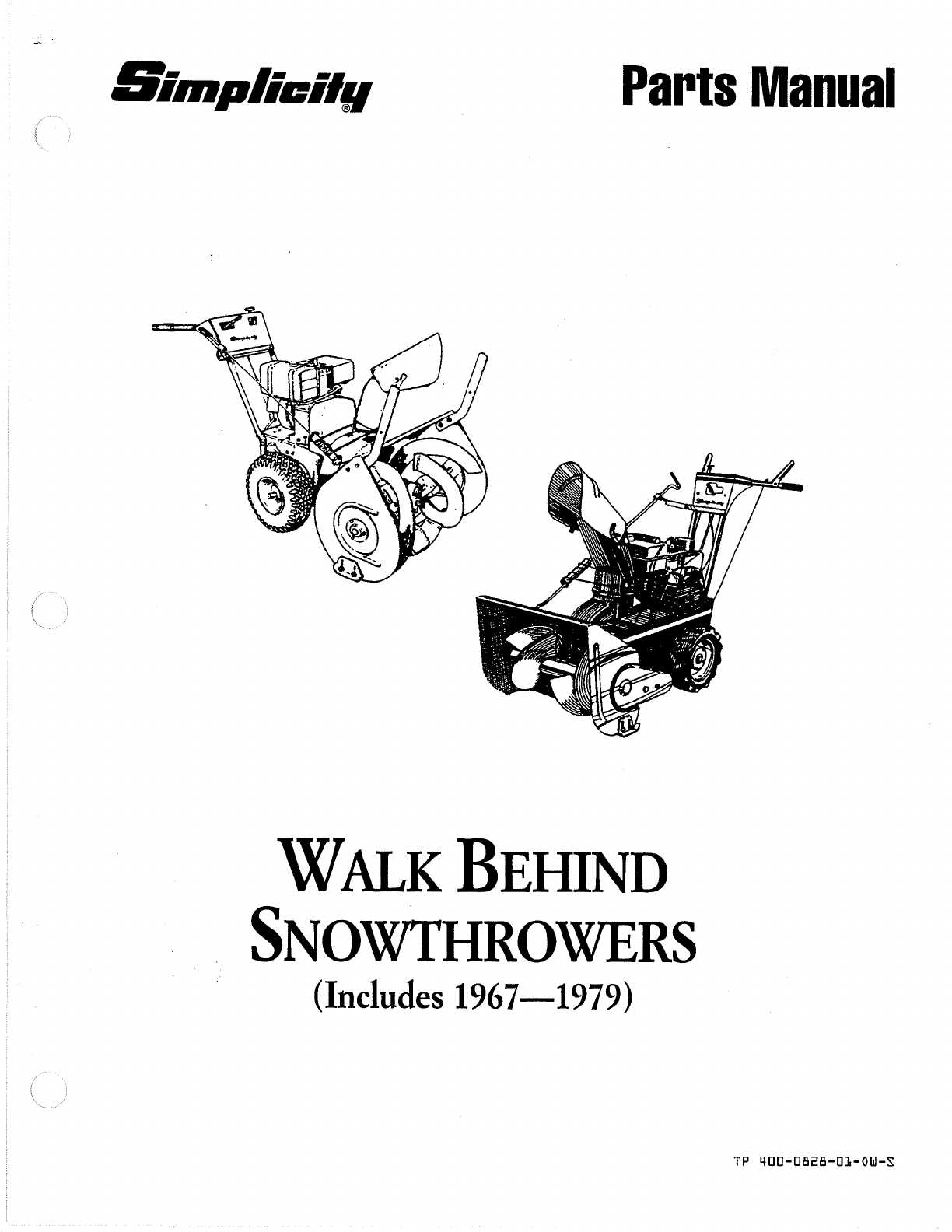 simplicity snowblower repair manual