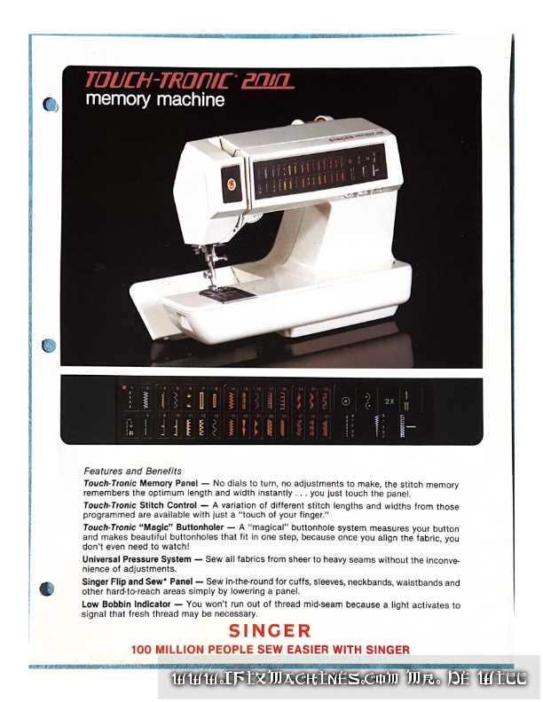 singer touch tronic 2010 repair manual