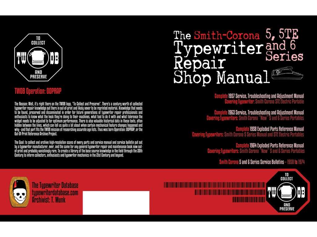 smith corona typewriter repair manual
