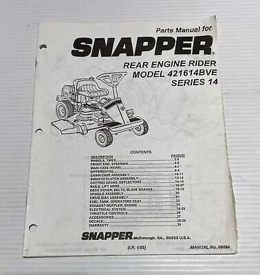 snapper rear engine repair manual