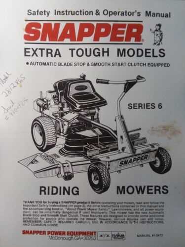 snapper riding mower repair manual