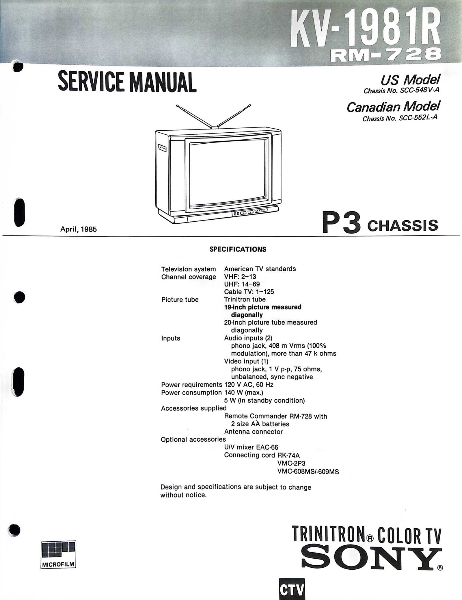 sony trinitron repair manual