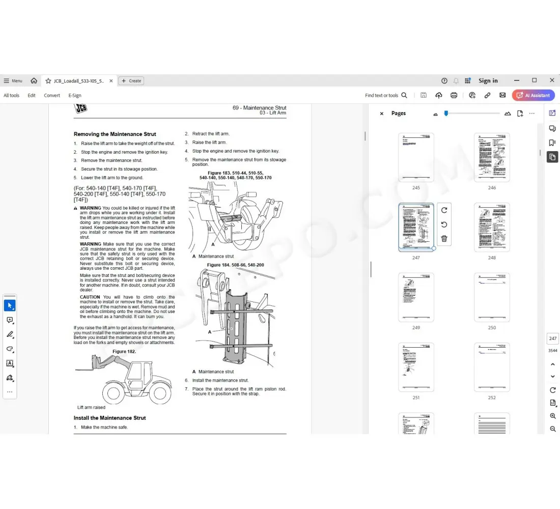 jcb telehandler repair manual