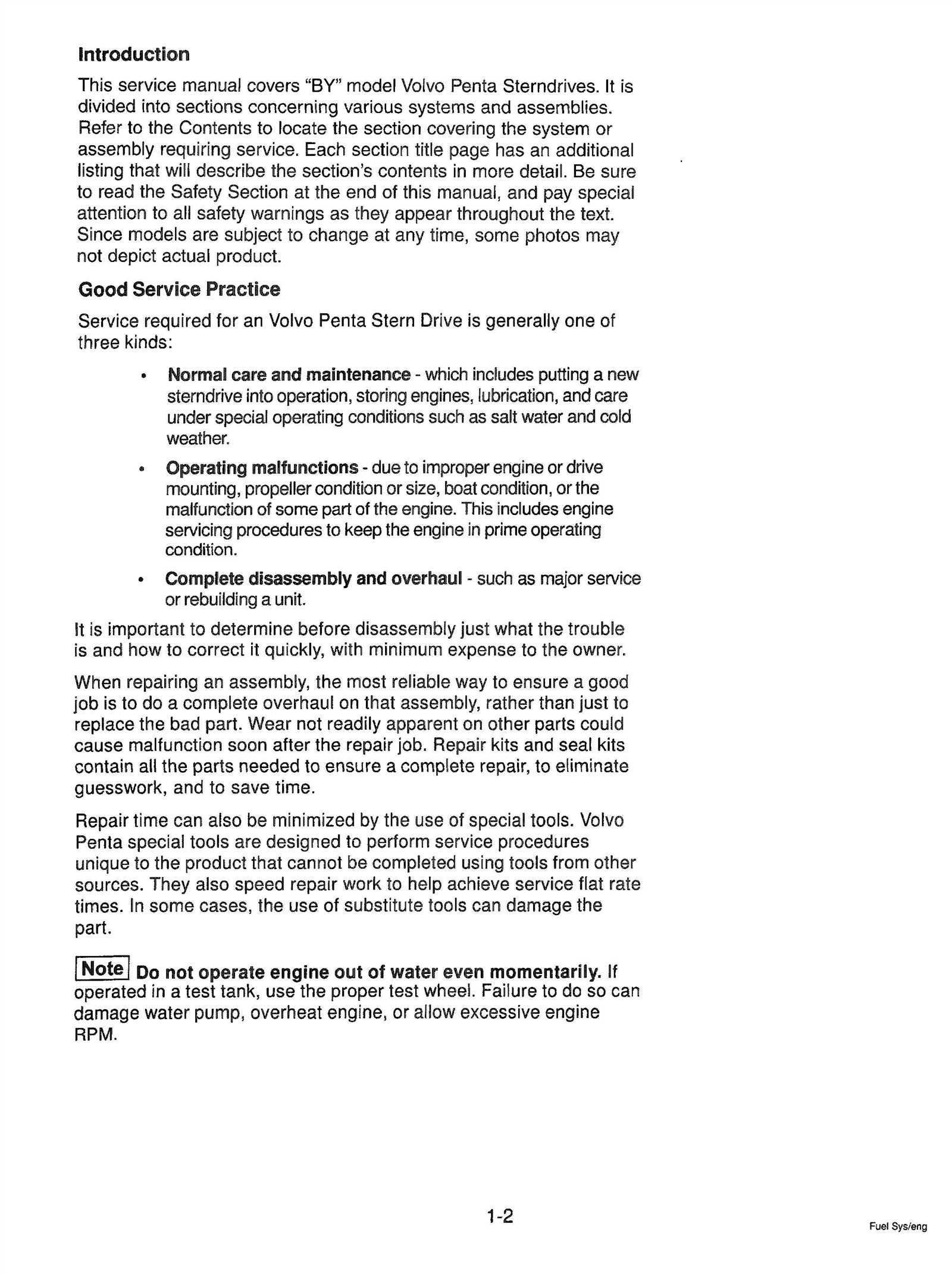 volvo penta sterndrive repair manual